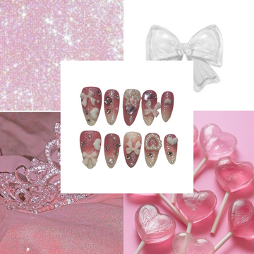 Candy Cuteness Tip Acrylic Almond Press On Nail