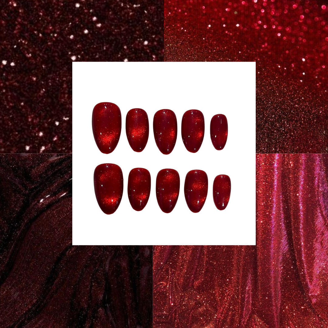 Mulled Wine Acrylic Almond Press On Nail