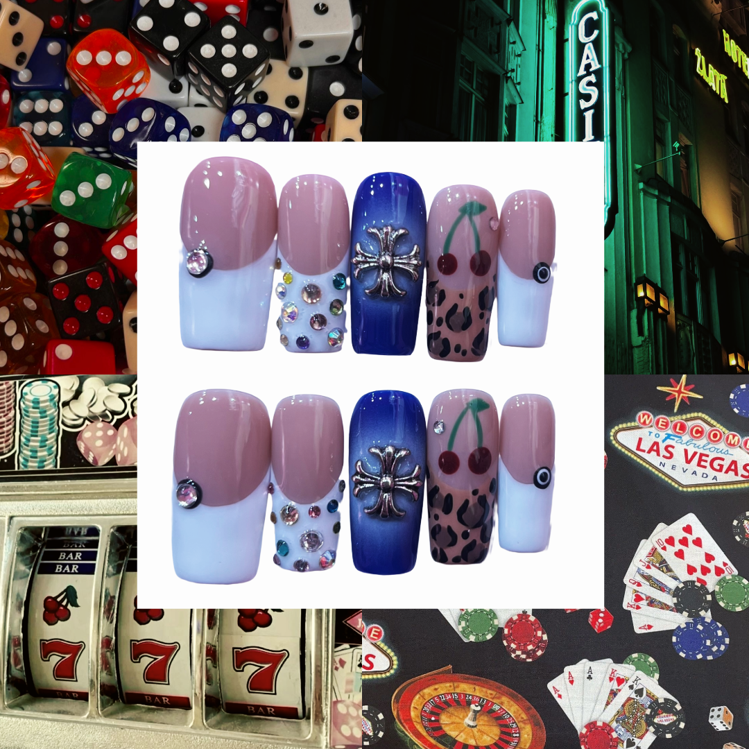 Casino Royale Acrylic Square Press On Nail - MaYonail Store
