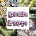 Crystal Daisies Acrylic Square Press On Nail - MaYonail Store