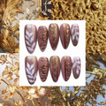 Golden Leaves Acrylic Almond Press On Nail - MaYonail Store