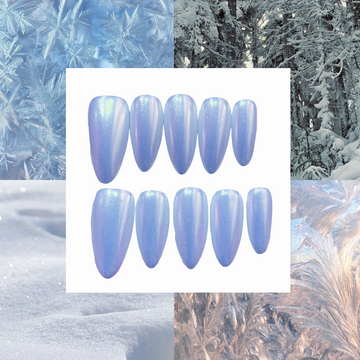 Snow Day Acrylic Almond Press On Nail