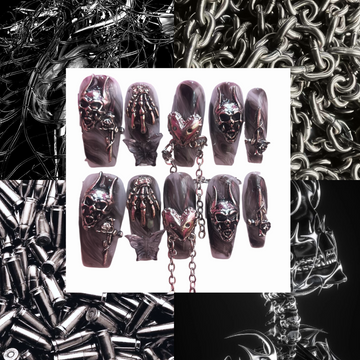 Ghostrider Acrylic Coffin Press On Nail