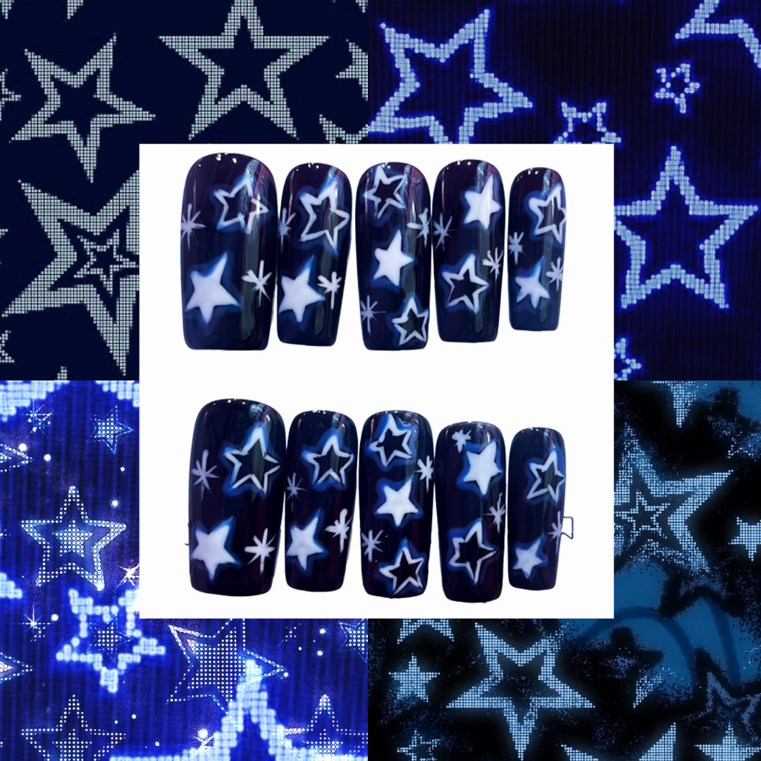 Cyber Stars Acrylic Square Press On Nail - MaYonail Store