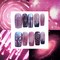 Pink Galaxy Acrylic Square Press On Nail - MaYonail Store