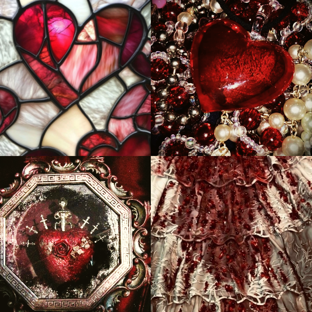 Bleeding Hearts Acrylic Coffin Press On Nail - MaYonail Store