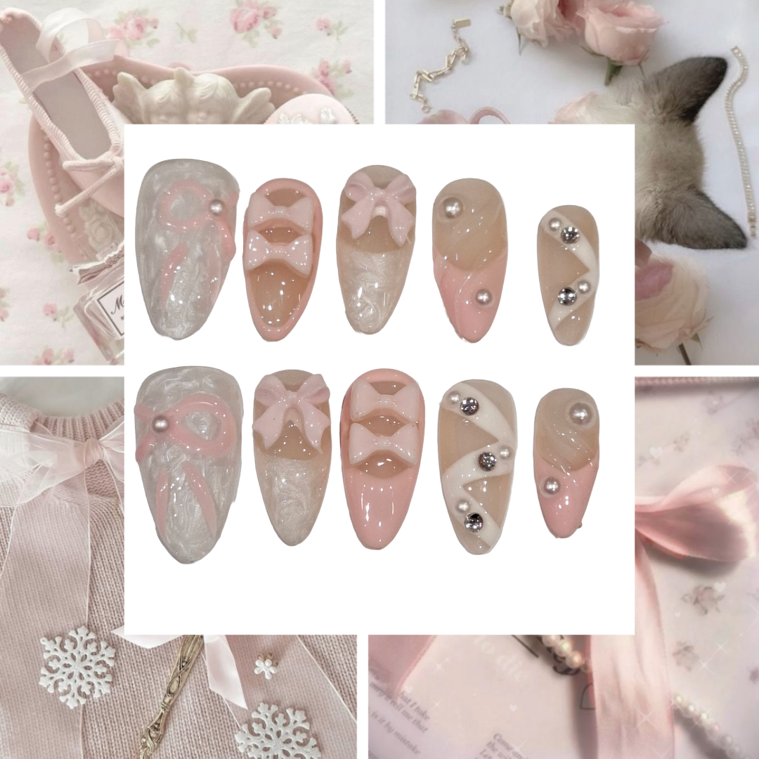 Soft Pink Acrylic Almond press On Nail - MaYonail Store