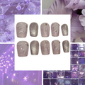 Lilac Sparkle Acrylic Square Press On Nail - MaYonail Store