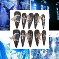 Midnight Blue Acrylic Stiletto press On Nail - MaYonail Store