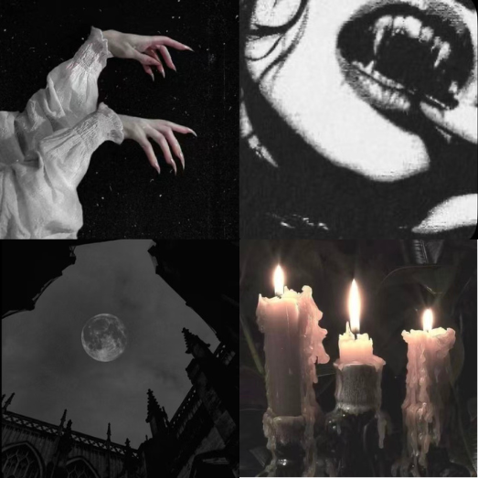 Gothic Vampire Acrylic Coffin Press On Nail