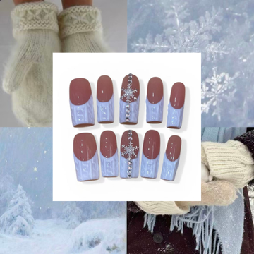 Woolly Winter Acrylic Square Press On Nail