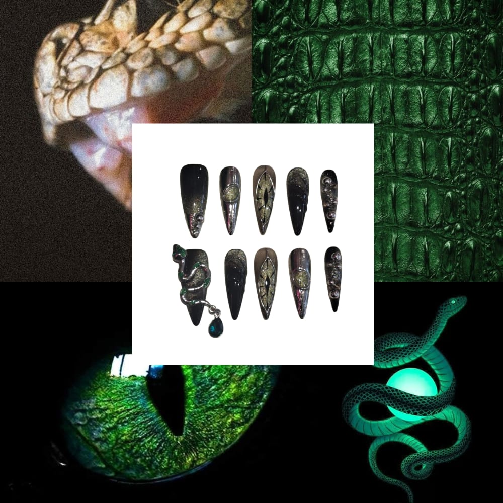 Serpent's Kiss Acrylic stilleto Press On Nail - MaYonail Store