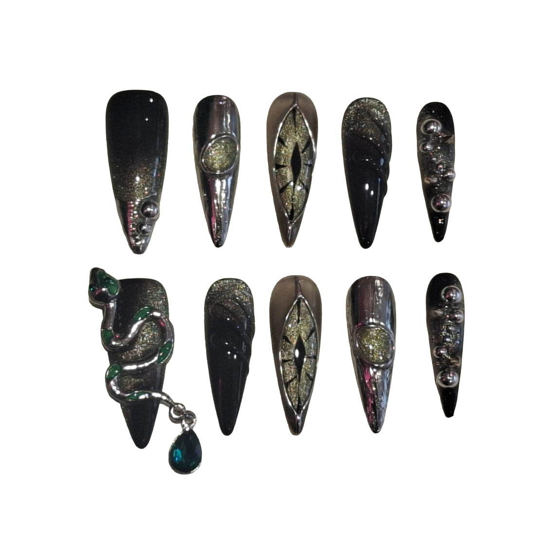 Serpent's Kiss Acrylic stilleto Press On Nail - MaYonail Store