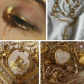 golden drip Acrylic almond Press On Nail - MaYonail Store