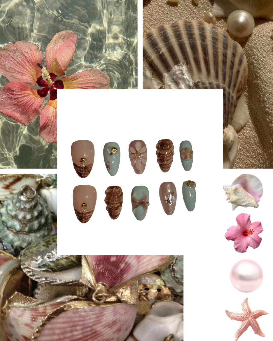 shell kissed Acrylic almond Press On Nail - MaYonail Store