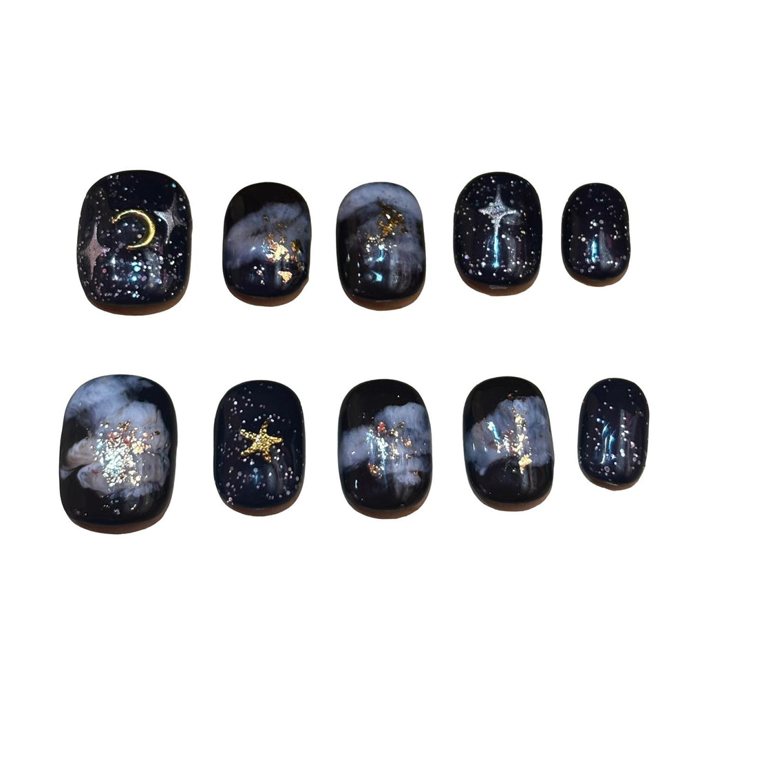 Midnight Moon Acrylic Square Press On Nail