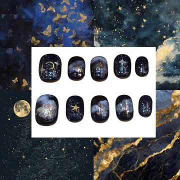 Midnight Moon Acrylic Square Press On Nail - MaYonail Store