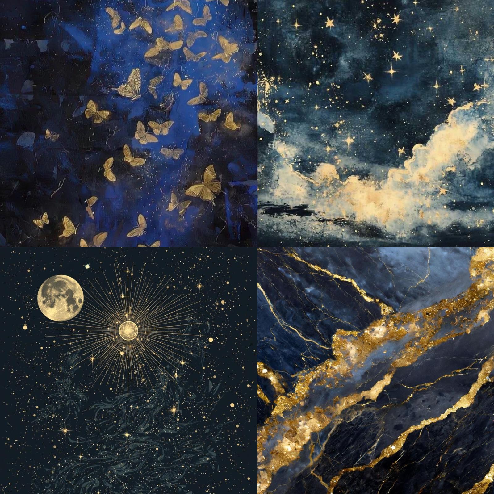 Midnight Moon Acrylic Square Press On Nail - MaYonail Store
