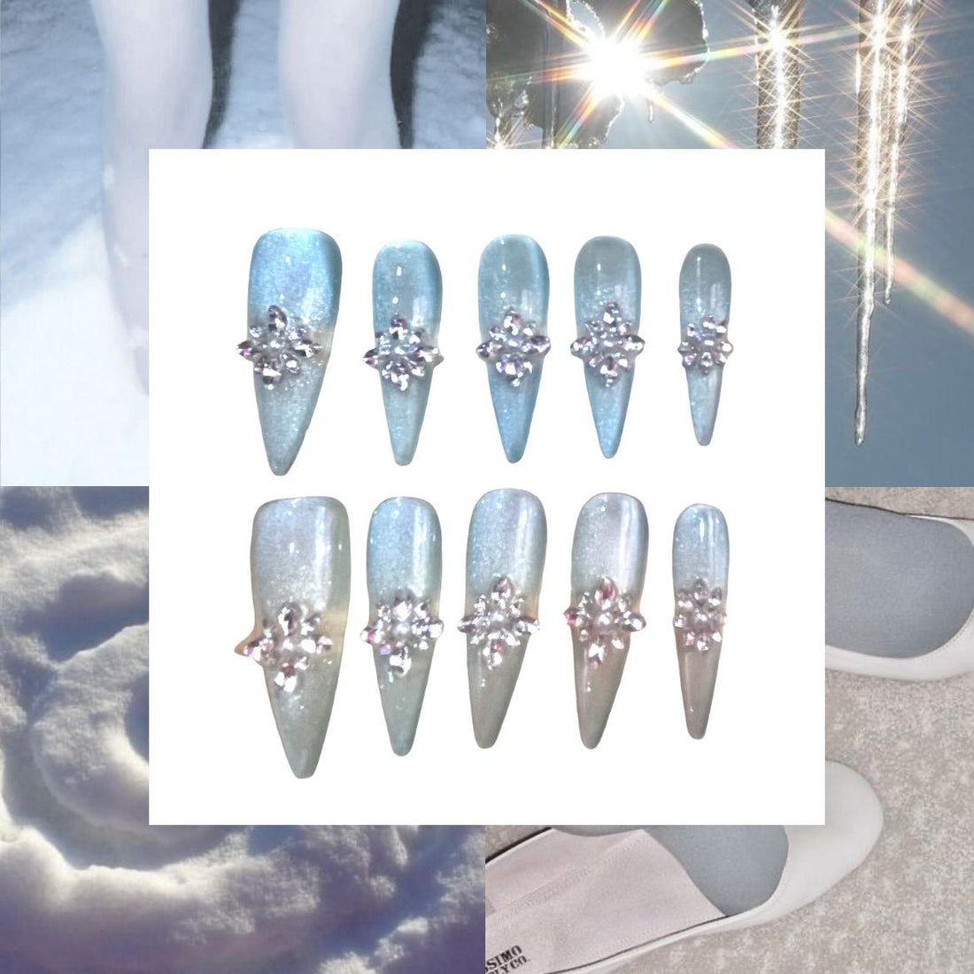 Frost Queen Acylic Stilleto Press On Nail - MaYonail Store