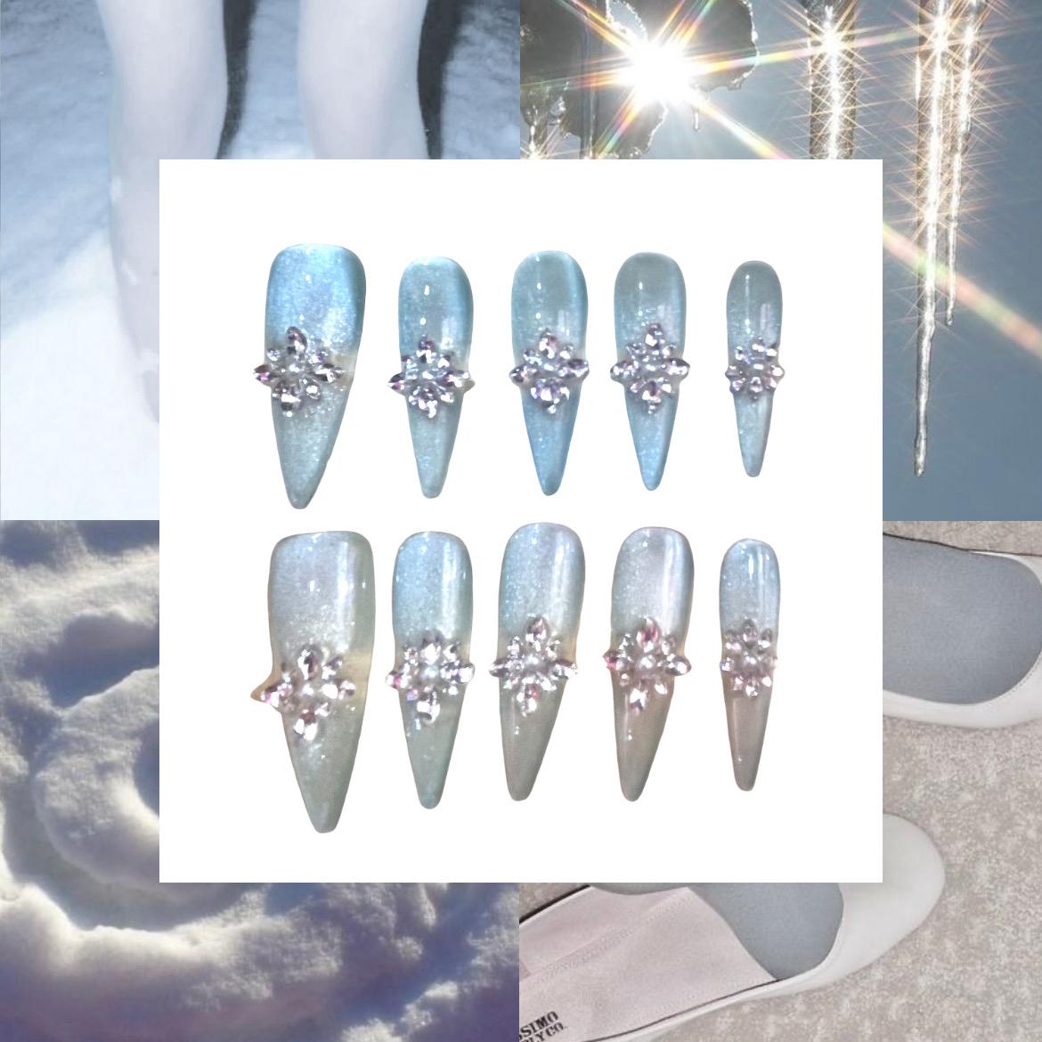 Frost Queen Acylic Stilleto Press On Nail - MaYonail Store