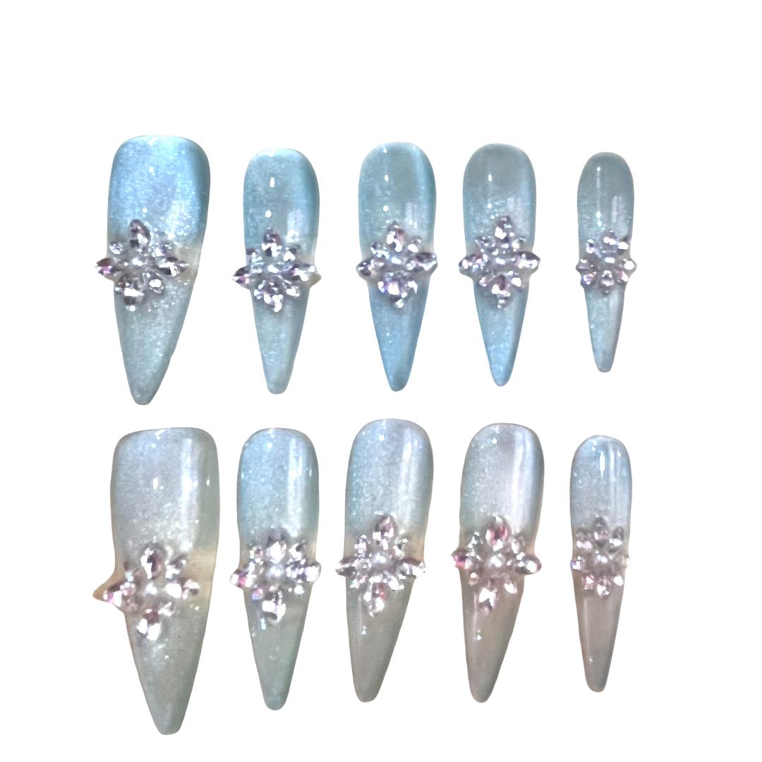 Frost Queen Acylic Stilleto Press On Nail - MaYonail Store