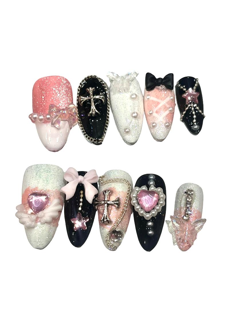 Angel Kiss Acrylic Almond Press On Nail - MaYonail Store