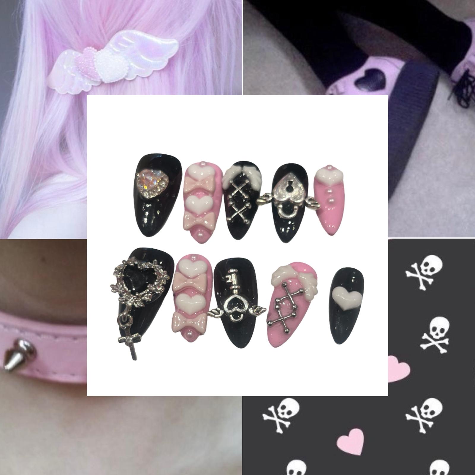 Angel Love  Acrylic Almond Press On Nail - MaYonail Store