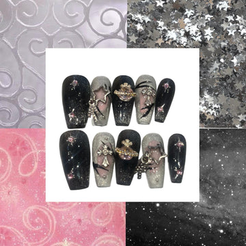 Cosmic Sparkle  Acrylic Square Press On Nail - MaYonail Store