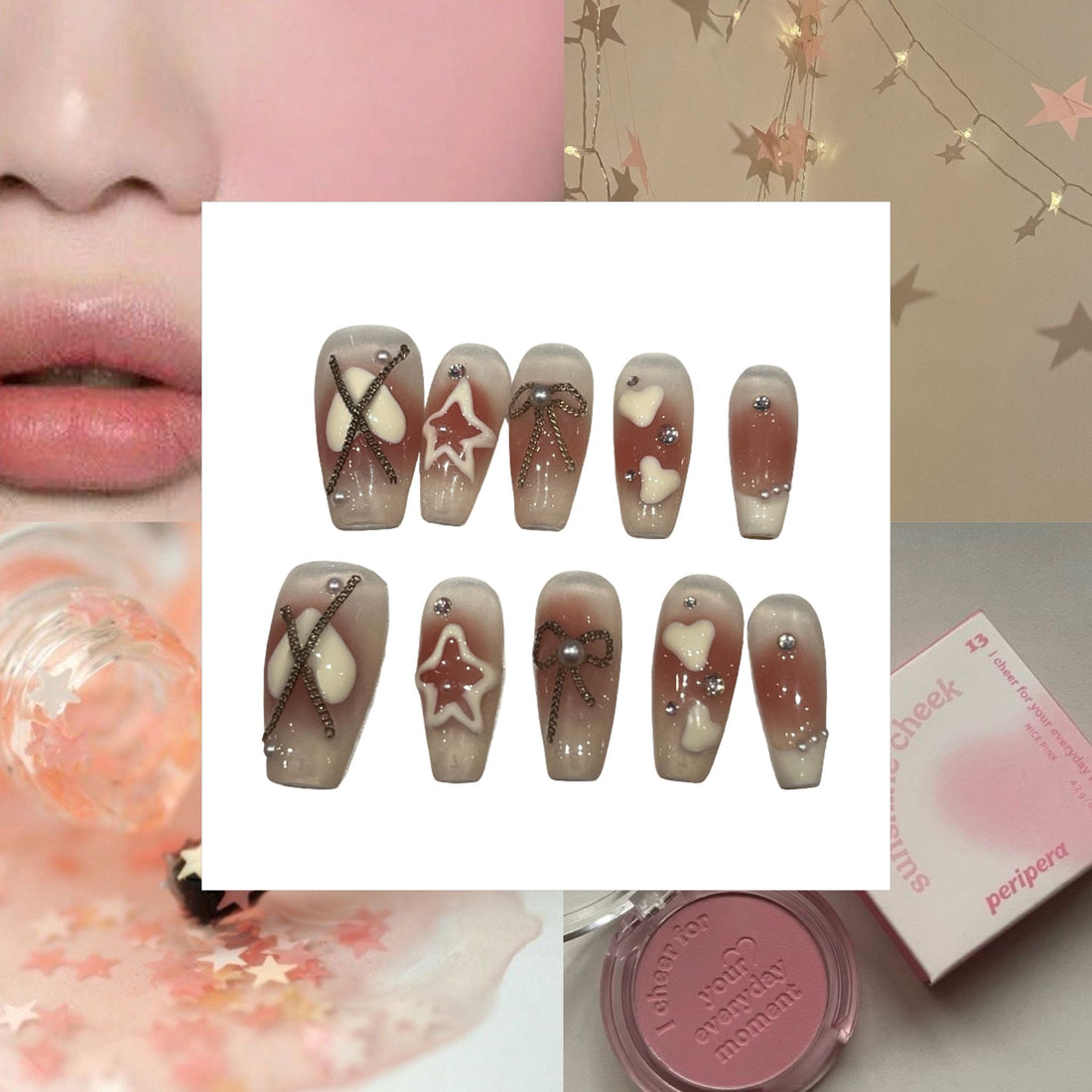 Blush Glow Acrylic Coffin Press On Nail - MaYonail Store
