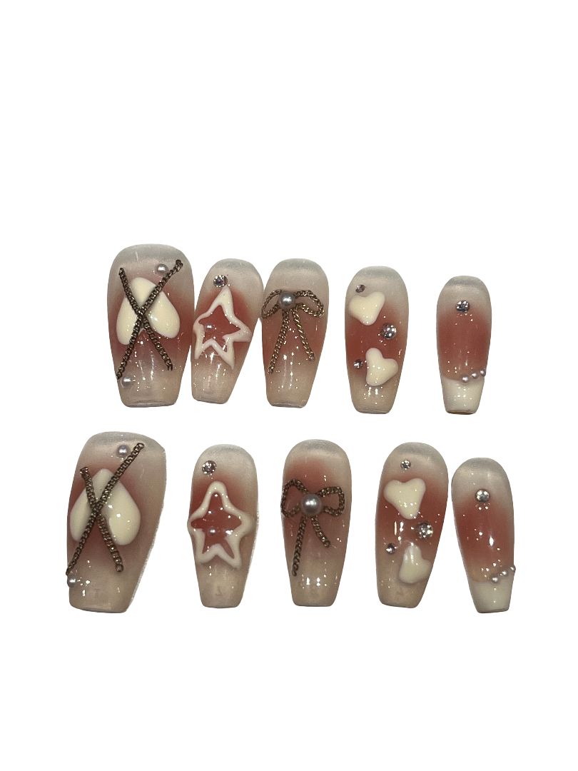 Blush Glow Acrylic Coffin Press On Nail - MaYonail Store