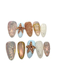 Sandy Shells Acrylic Almond Press On Nail - MaYonail Store