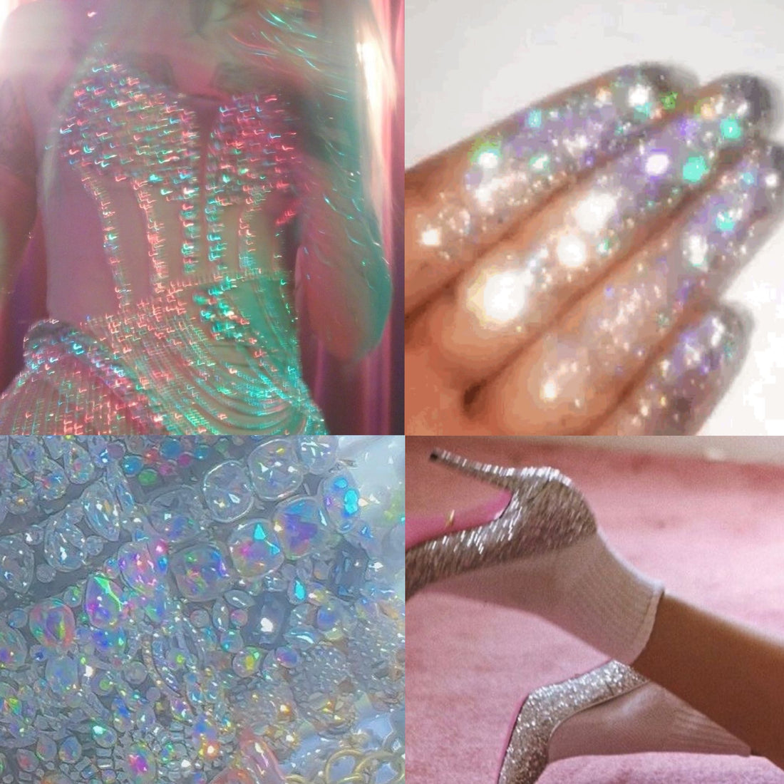 Glitter Glam Acrylic Square Press On Nail - MaYonail Store