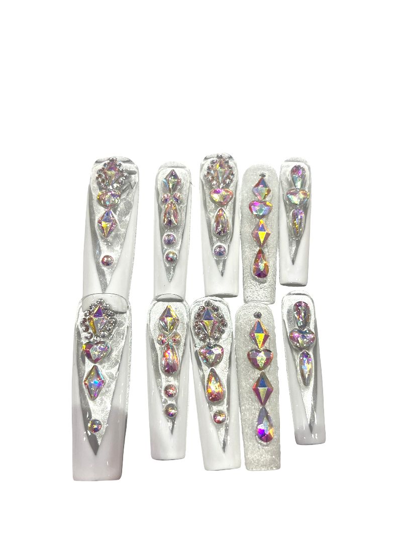 Glitter Glam Acrylic Square Press On Nail - MaYonail Store