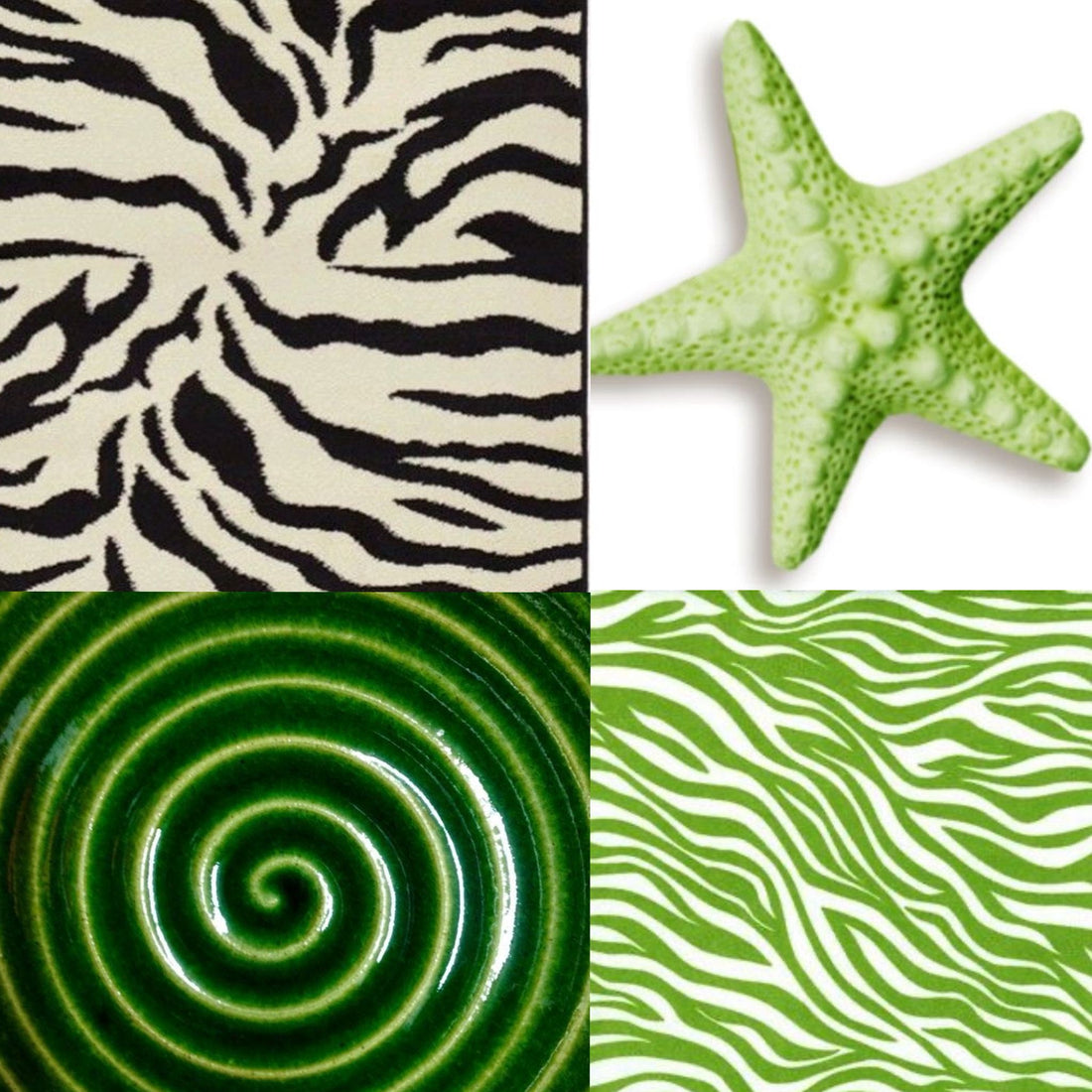 Zebra Lime Acrylic Square Press On Nail - MaYonail Store
