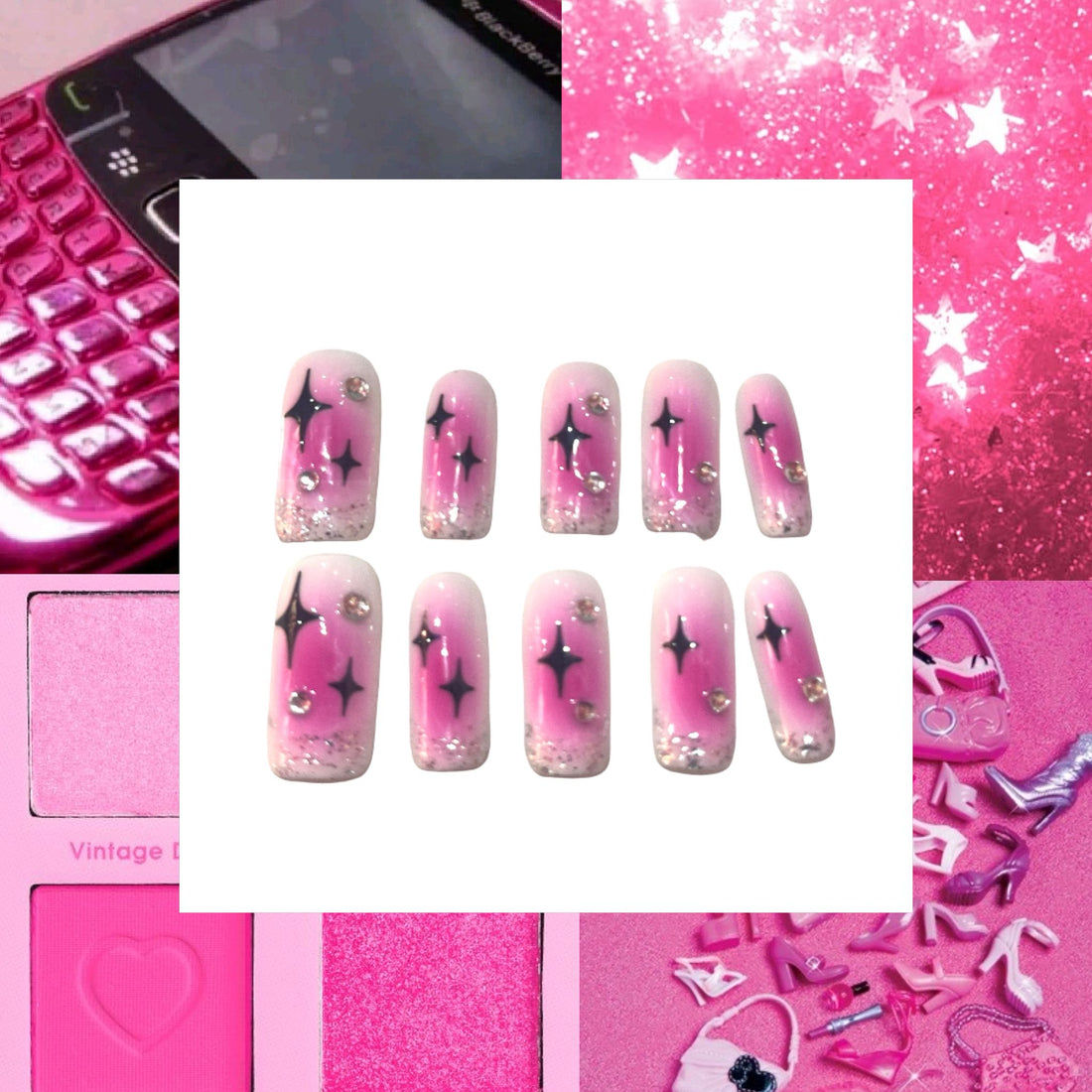 Barbie Glam Acrylic Square Press On Nail - MaYonail Store