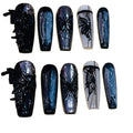Midnight Butterfly Acrylic Coffin Press On Nail - MaYonail Store