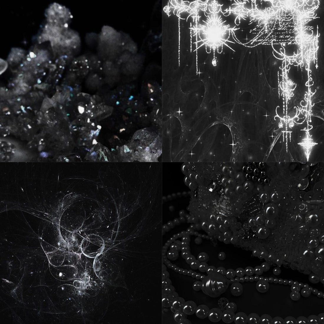 Obsidian Charm Acrylic Coffin press On Nail