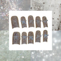 White Stardust Acrylic Square press On Nail - MaYonail Store