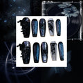 Midnight Butterfly Acrylic Coffin Press On Nail - MaYonail Store