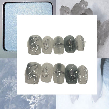 Icey Bloom Acrylic Square Press On Nail