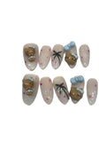 Kitty Confetti Acrylic Almond press On Nail - MaYonail Store