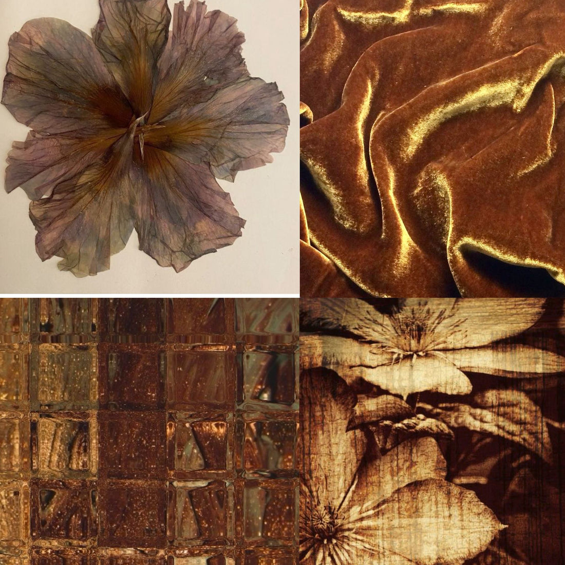 Brown Flower Acrylic Square Press On Nail