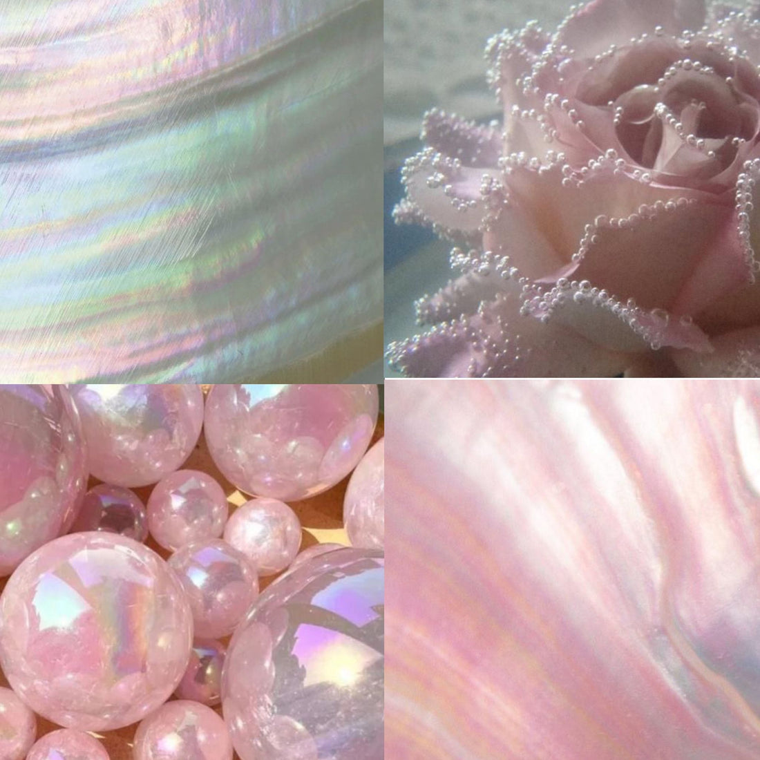 Pearl Hearts Acrylic Almond Press On Nail