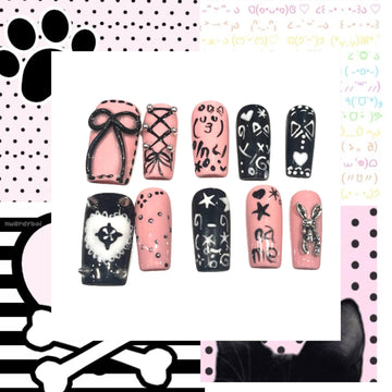 Online Girl Acrylic Square Press On Nail