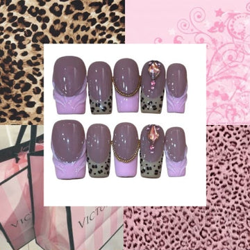2000s Gyaru Acrylic Square press On Nail Y201