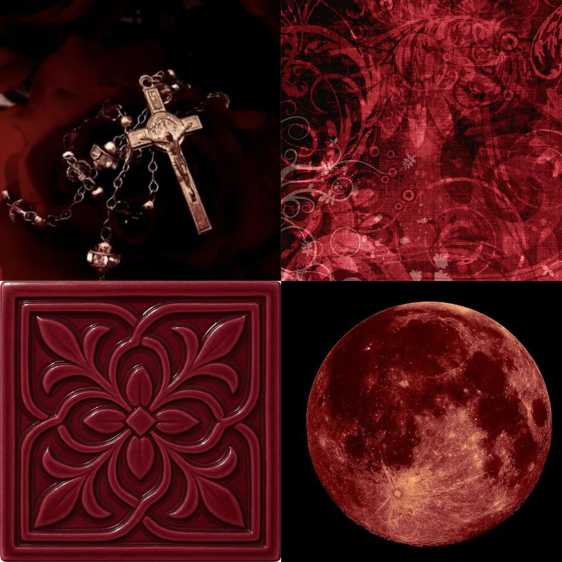 Blood Cross Acrylic Round press On Nail L216
