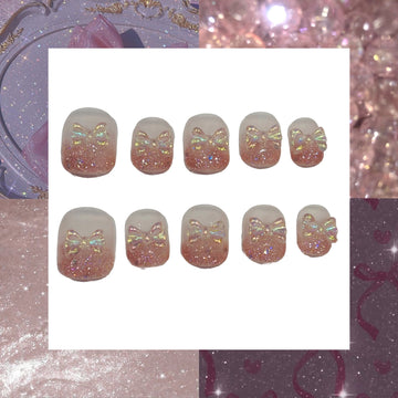 Ombre Sparkle Acrylic Square press On Nail L339
