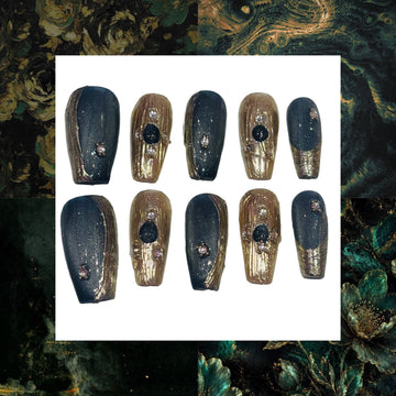 Mystic Garden Acrylic Coffin press On Nail L367