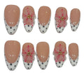 Polka Lily Acrylic Almond press On Nail L203 - MaYonail Store