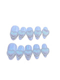 White Queen Hearts Acrylic Almond  Press On Nail - MaYonail Store